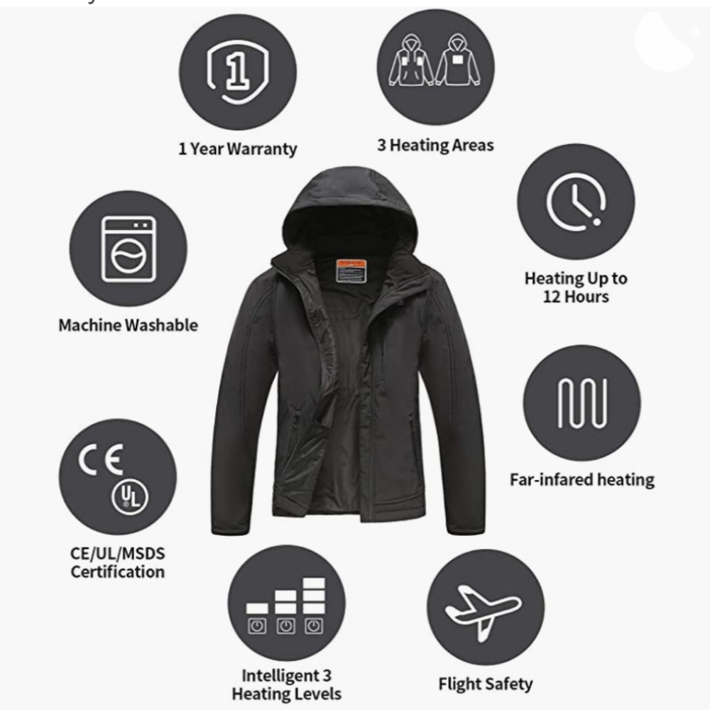 NWT MYHEAT Black Wmns Soft Shell Heated Jacket - Picture 4 of 8